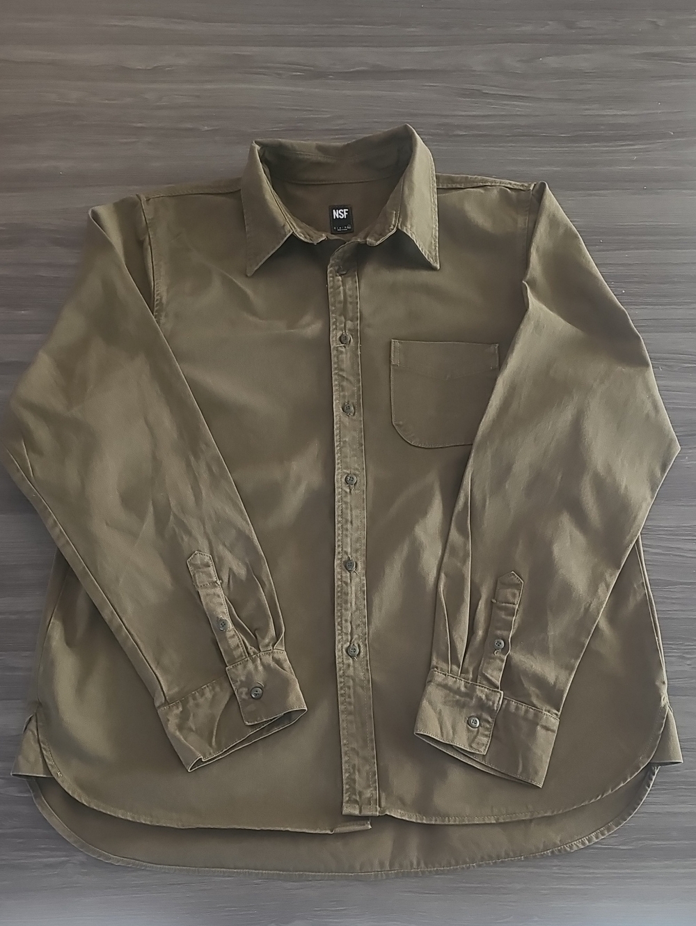 NSF Men's Olive Button-Down Work Shirt